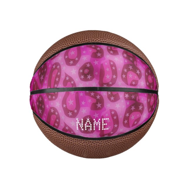 Mini Ballon De Basket Cheetah rose brillant (Devant)