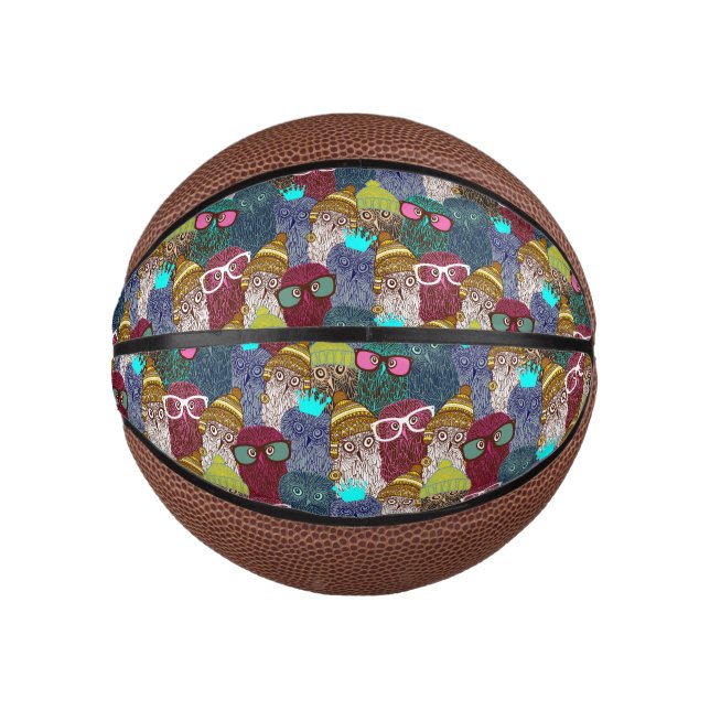 Mini Ballon De Basket Chouette dans la couronne (Devant)