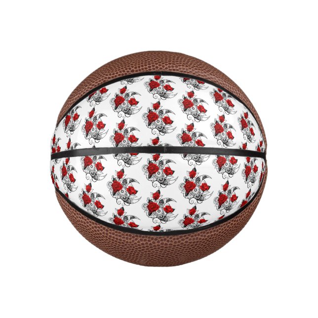 Mini Ballon De Basket Croissant mécanique avec roses rouges (Devant)