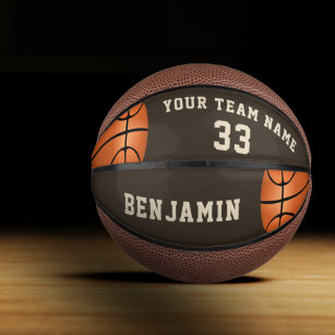 Mini Ballon De Basket Custom Basketball : nom, équipe et numéro