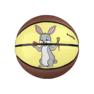 Mini Ballon De Basket Cute bunny rabbit with vegetables