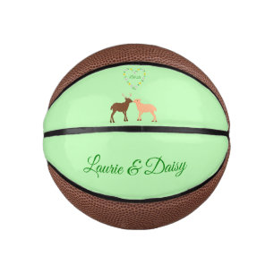 Mini Ballon De Basket Deer Couple et Daisy Heart Custom