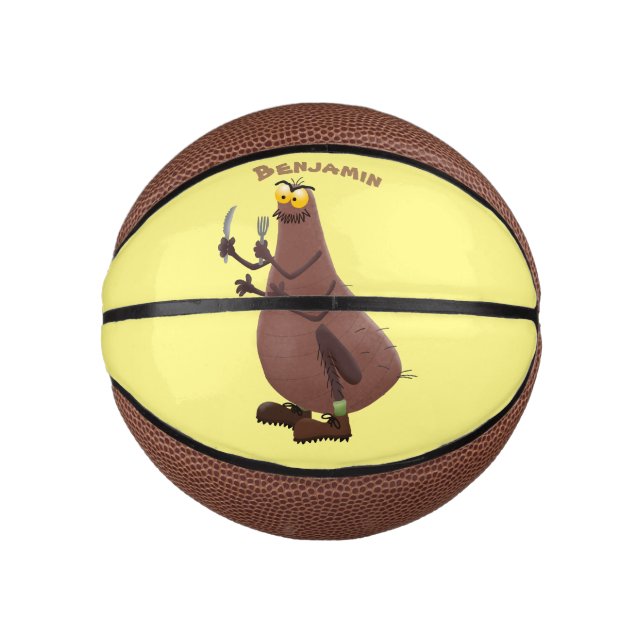 Mini Ballon De Basket Drôle affamé pulette affamée dessin animé (Devant)