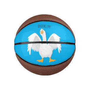 Mini Ballon De Basket Drôle curieuse dessin animé d'oie domestique