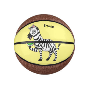 Mini Ballon De Basket Drôle dessin animé zèbre
