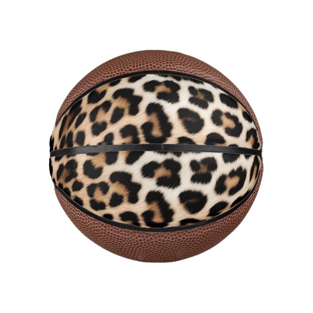 Mini Ballon De Basket Empreinte de léopard Brown Cream (Devant)