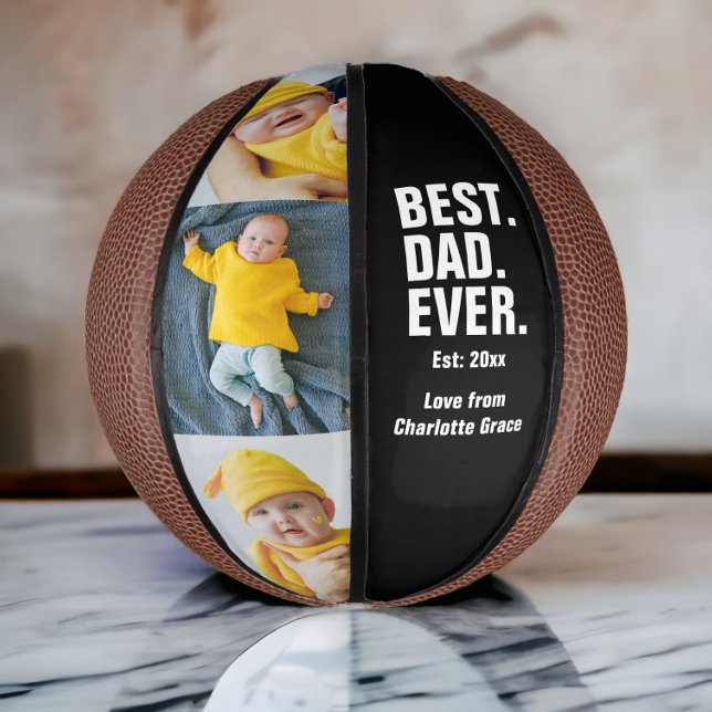 Mini Ballon De Basket Fête des pères personnalisée cadeau photo meilleur (Créateur téléchargé)