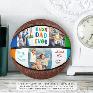 Mini Ballon De Basket Fun moderne BEST DAD JAMAIS Colorful Collage photo