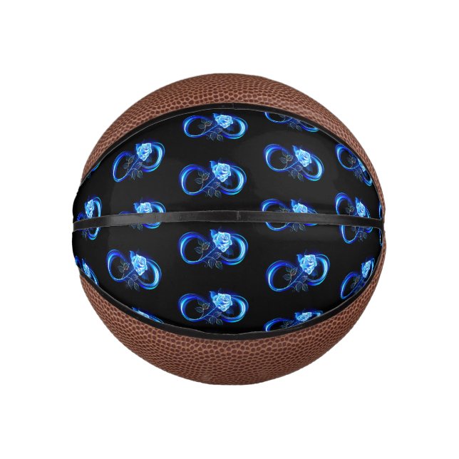 Mini Ballon De Basket Glowing infinity with blue rose (Devant)