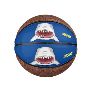 Mini Ballon De Basket Grand requin blanc moyen dessin animé