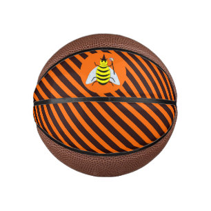 Mini Ballon De Basket Halloween Magic Bee Witch Orange et Black Stripes