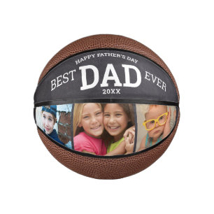 Mini Ballon De Basket Happy Fête des pères Best Papa Ever 3 Photo Collag