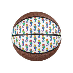 Mini Ballon De Basket Hippocampe polygonal arc-en-ciel