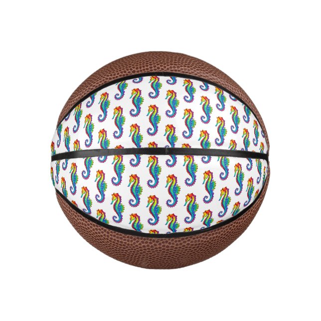 Mini Ballon De Basket Hippocampe polygonal arc-en-ciel (Devant)