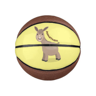 Mini Ballon De Basket Illustration d'âne miniature joyeux