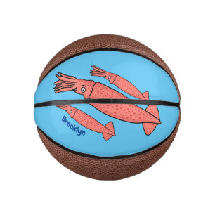 Mini Ballon De Basket Illustration de calamar rose