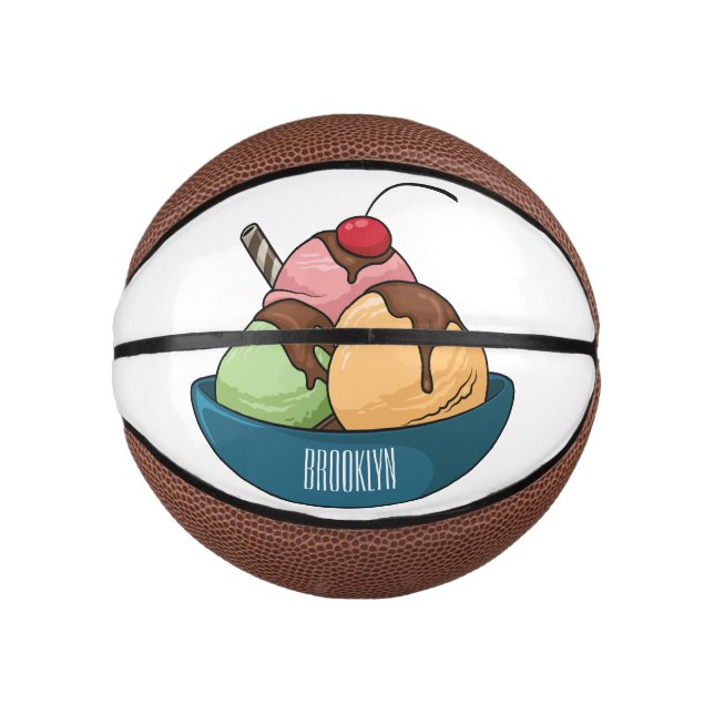 Mini Ballon De Basket Illustration de crème glacée (Devant)