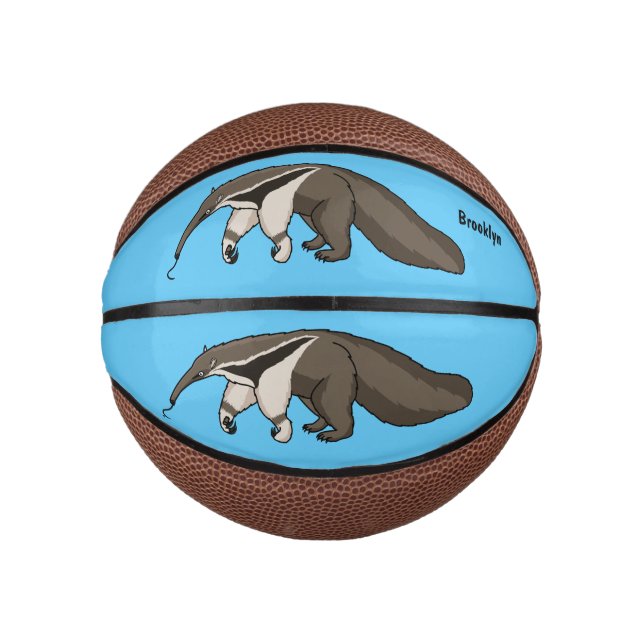 Mini Ballon De Basket Illustration de dessin animé d'Anteater happy (Devant)