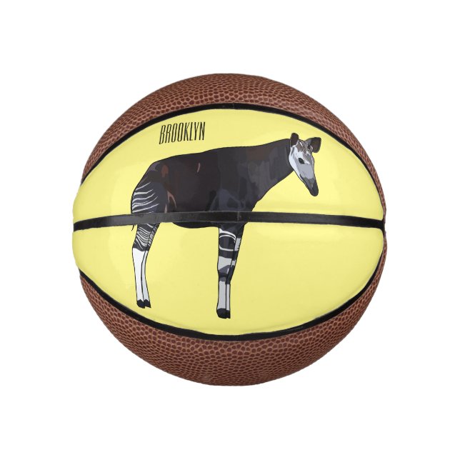 Mini Ballon De Basket illustration de dessin animé okapi (Devant)