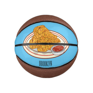 Mini Ballon De Basket Illustration de dessin animé sur le poulet frit