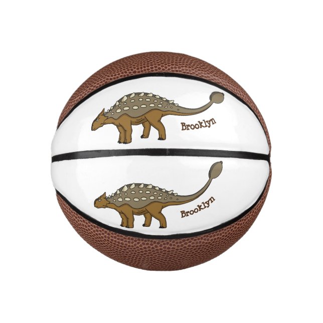 Mini Ballon De Basket Illustration de dinosaure blindé Ankylosaurus (Devant)