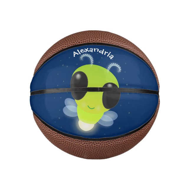 Mini Ballon De Basket Illustration de la luciole vert mou (Devant)