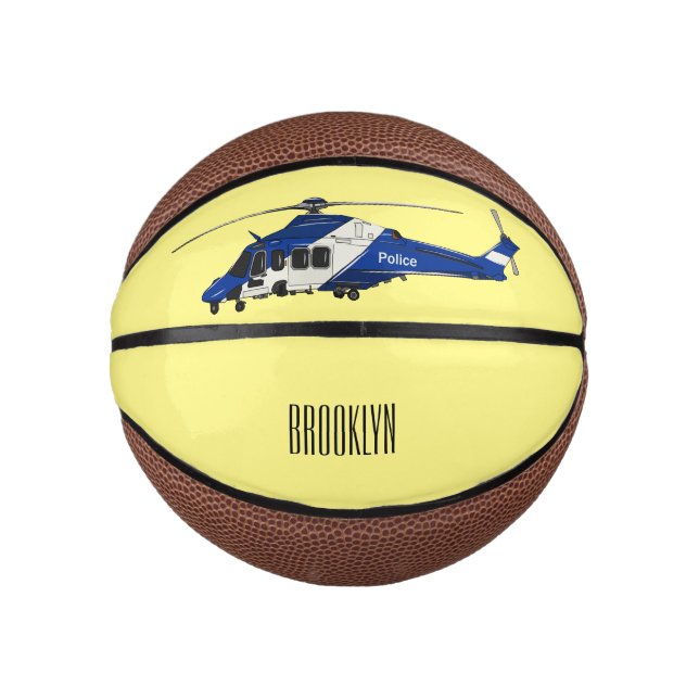 Mini Ballon De Basket Illustration de l'hélicoptère de police (Devant)