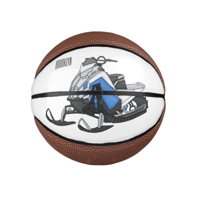 Mini Ballon De Basket Illustration de motoneige (Devant)