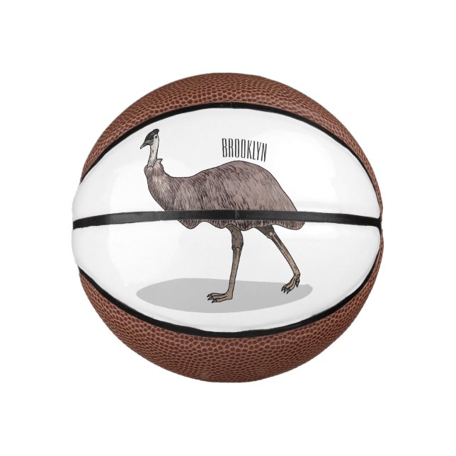 Mini Ballon De Basket Illustration d'Emu bird (Devant)