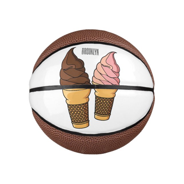 Mini Ballon De Basket Illustration du cône de crème glacée (Devant)