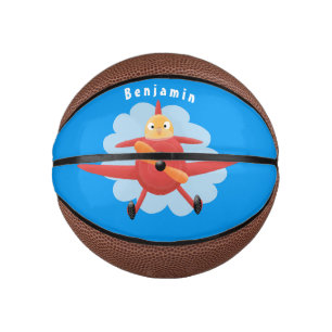 Mini Ballon De Basket Illustration d'un avion rouge volant mignon