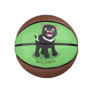 Mini Ballon De Basket Illustration d'un diable de Tasmanie affamé
