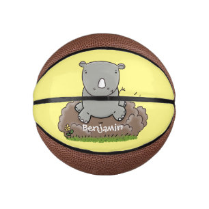 Mini Ballon De Basket Illustration d'un petit rhinocéros
