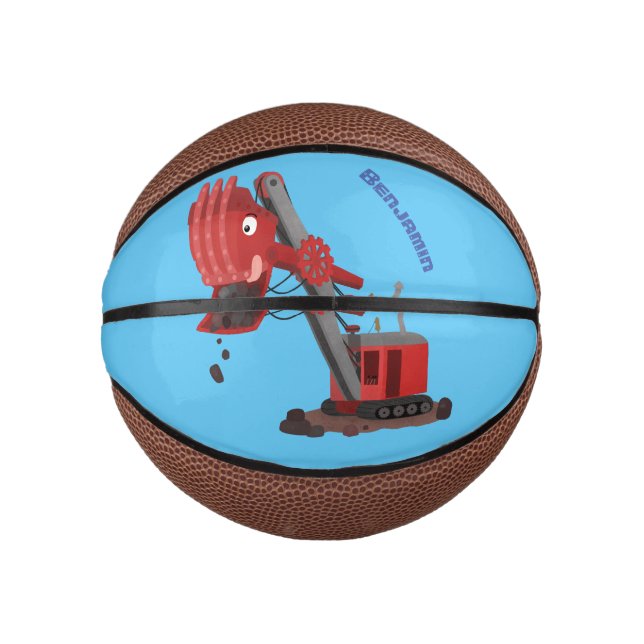 Mini Ballon De Basket Illustration d'une pelle à vapeur rouge mou (Devant)