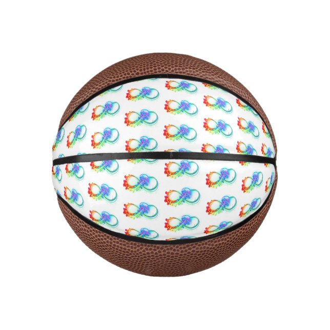 Mini Ballon De Basket Infinity avec Rainbow Jellyfish (Devant)