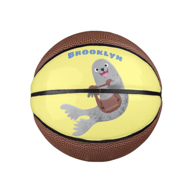 Mini Ballon De Basket Joli dessin animé sur le phoque du Groenland (Devant)