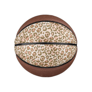 Mini Ballon De Basket Joli Empreinte de léopard Brown Peach