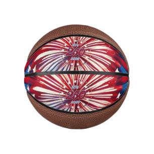 Mini Ballon De Basket Les 250 ans d'Amérique 1776-2026 Feux d'artifice R