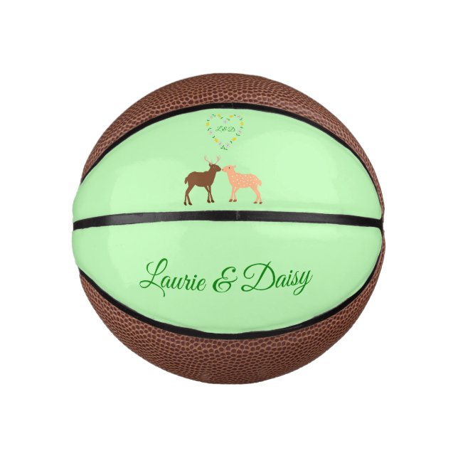 Mini Ballon De Basket Les Deux et Daisy Heart Custom (Devant)