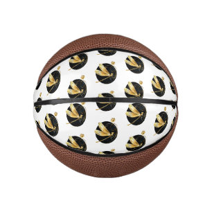 Mini Ballon De Basket libellule d'or en cercle noir