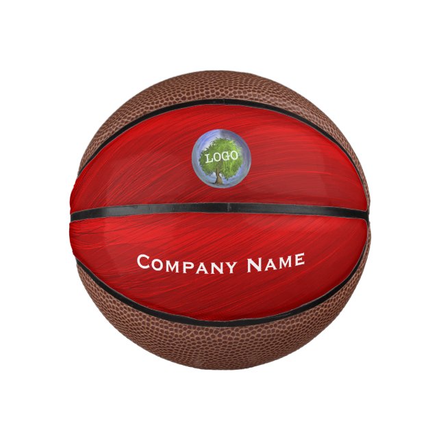 Mini Ballon De Basket Logo d'entreprise Mini rouge (Devant)