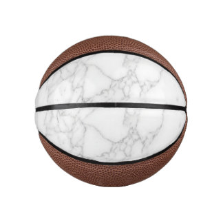 Mini Ballon De Basket Marbre Blanc