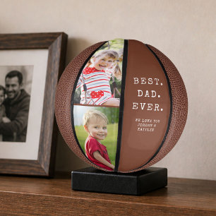 Mini Ballon De Basket MEILLEUR PÈRE JAMAIS 2 Photos Personnalisé