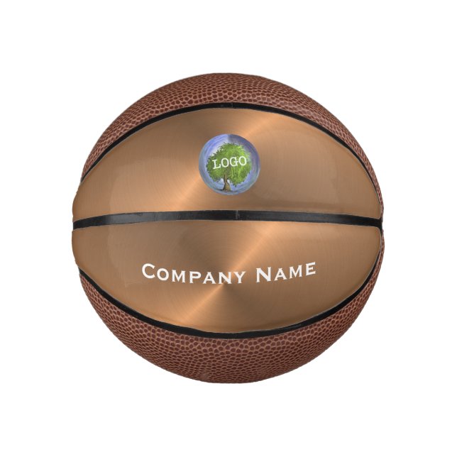 Mini Ballon De Basket Mini cuivre du logo de l'entreprise (Devant)