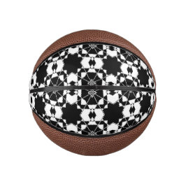 Mini Ballon De Basket Minimalist retro check pattern – Monochrome design
