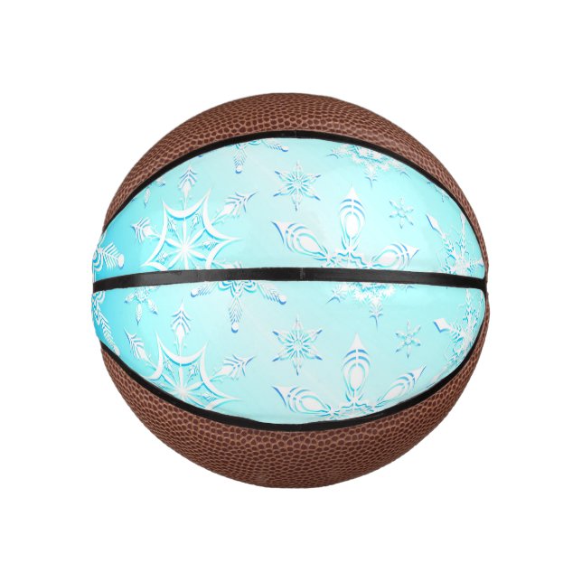 Mini Ballon De Basket Motif Crystal Snowflakes (Devant)