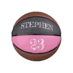 Mini Ballon De Basket Numéro de nom personnalisé rose Crochet