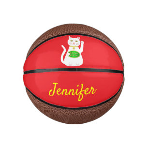 Mini Ballon De Basket Oriental Lucky Cat Nom personnalisé