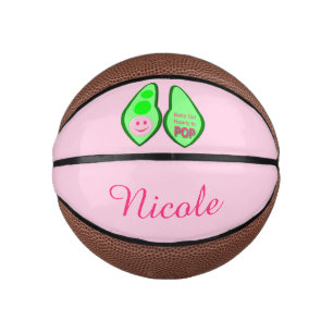 Mini Ballon De Basket Prêt pour la pop bébé fille pois rose