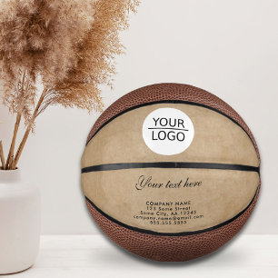 Mini Ballon De Basket Rustic Ajoutez votre logo avec Custom Text Company
